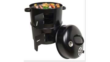 DS-27 Steel 3 in 1 Smoker Charcoal BBQ Grill 