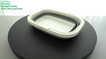 Topwill Camping Portable Outdoor Foldable Ice Bucket Plastic Collapsible Mop Bucket Silicone Folding Bucket With Handle1