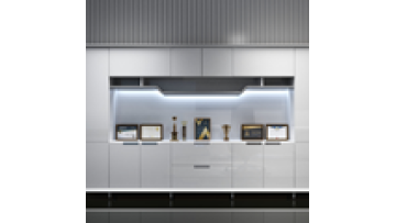 Extreme Luxury Office Cabinet White Drawer CEO Manage Glossy Office Room File Cabinet with Light1