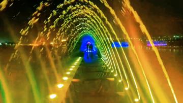 Outdoor Laminar Flow Fountain with LED Lights