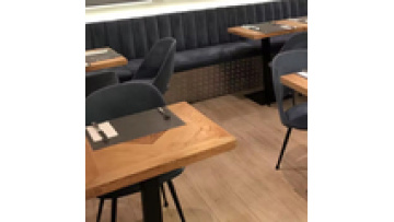 New trend fashion modern commercial furniture fast food shop metal and wood kitchen restaurant dining table1