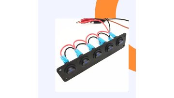 DC 12 V 3Gang 12V 20A Rocker Switch Panel Mounted Frame Round 3 Pin On/Off Blue LED Toggle Switch Panel1