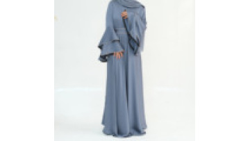 2025 EID Ramadan Satin Abaya Women Muslim Dresses Double-Layered Bell Sleeves With Crystals High Quality Modest Dresses1