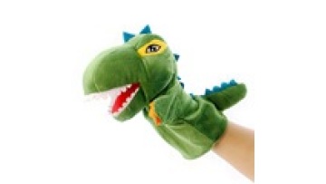Green Dinosaur Plush Puppet - 20cm x 30cm Cartoon Animal Toy for Kids1