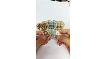 Euphorbian velvet toothbrush embroidered with letters and heart patch