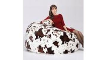 Wholesale Custom Size Fabric Cow Print Round Plush Fur Bean Bags 3-9 Feet1