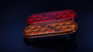 12V 24V LED 6 Inch Oval Amber Red LED Side Marker Lights for Trucks Van trailer lamp,automotive parts1