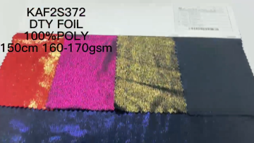 High quality Fancy super shiny textile wholesale dty 100 polyester spandex foil fabric for party dress1