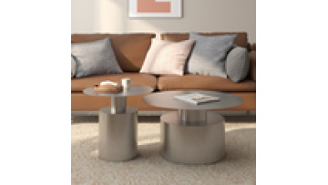 Italian light luxury slate coffee table living room size combination Nordic wrought iron marble modern round1