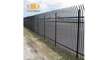 Factory supply bent top metal steel fence panel1