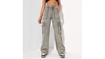 Denim Pants for Women Loose Ladies Pocket Jeans Custom Pants Manufacturer1