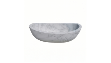 Elegant Grey-Veined Marble Bathtub for Ultimate Luxury Bathing Experience