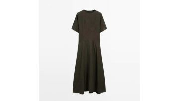 Women's French elegant and long satin short sleeve dress