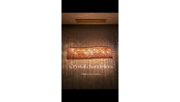 Long Crystal Custom Beads Pendant Light