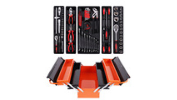 Portable 168-Piece Iron Toolbox with Ratchet Wrench Set for Auto and Household Repair & Maintenance1