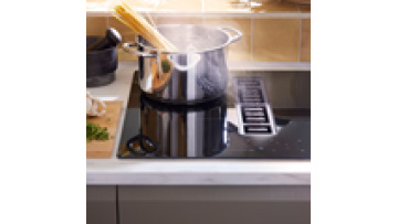 Tempered Glass Downdraft Range Hood with Induction Cooker1
