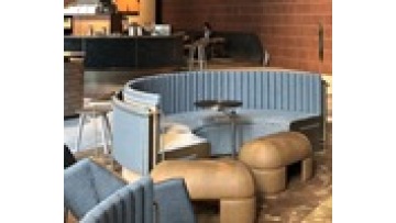 Hot new products commercial furniture  I shape leather and metal sectional bench sofa booth for restaurants and coffee shop1