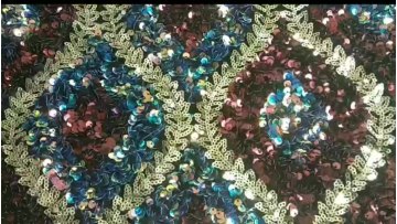 2020 New Multicolor Embroidery Sequin Fabric Stretch Sequin design Women's Skirt Sequins fabric1