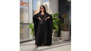 Fashion Muslim Woman Open Abayas Batwing Sleeve V-Neck Lapel Collar Urban Casual Dubai Moroccan Arabic Clothing 20241