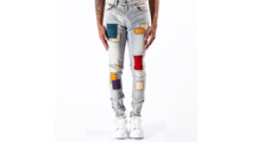 Customized 2022 Custom Wholesale Ripped Men's Skinny Jeans Patch Design Men's Jeans1