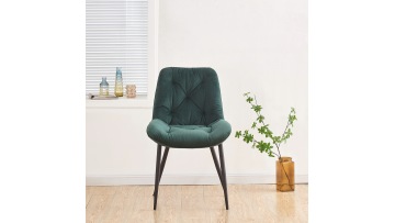 TL-23A09 Elegant Velvet Chair with Luxurious Deep Button Tufting Design