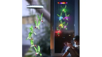 Enchanting Solar-Powered Hummingbird Wind Chime with LED Lights1