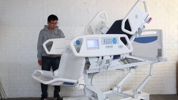 Wholesale medical paitient bed metal hospital bed with side rail1
