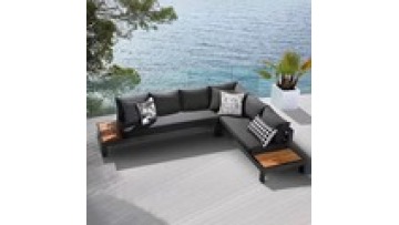 Waterproof Furniture with Cushions Living Room Aluminum Alloy Balcony Patio Hotel Resort Metal Garden Outdoor Sectional Sofas1