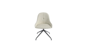 Modern European Style Fabric Dining Chair With Metal Frame Luxury Kitchen Swivel Upholstered Backrest Accent Chair