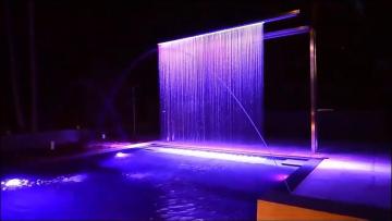 Weatherproof Water Curtain for Resort Pool Areas