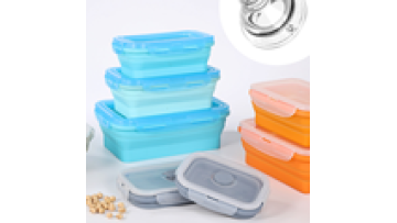 Leadone BPA FREE silicone foldable lunch box food container1