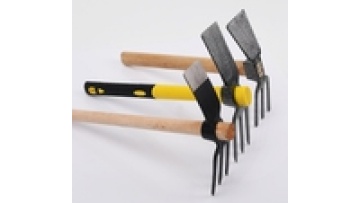 Agricultural Small Hoe Carbon Steel Double Three-tooth Rake Custom1