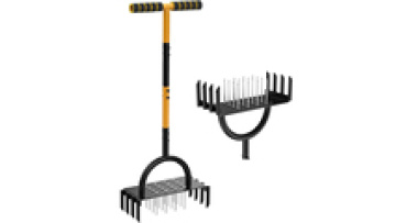 Aerator Lawn Tool Manual Dethatching & Soil Aerator Lawn Yard Tool with 16 Iron Spikes and 8 Cores garden hand tools1