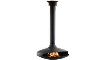 Black Suspended Fireplace  