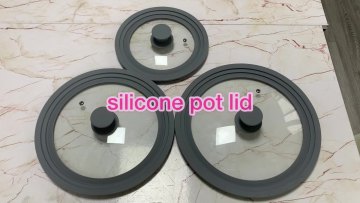 11.4 Inch Silicone Glass Lid Covers for Pots and Pans, Tempered Glass & Food Safe Silicone Rubber Rim1
