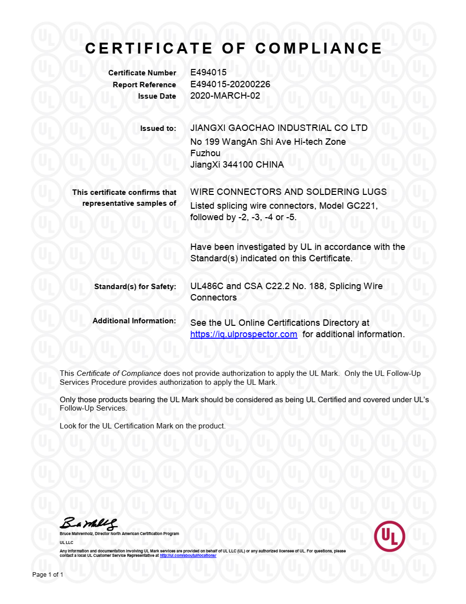 UL Certificate