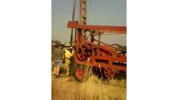 water well deep rock large hole diameter cable percussion drilling rig.mp4
