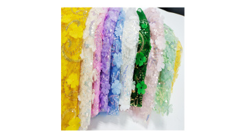 3D lazer cut applicate embroidery fabric