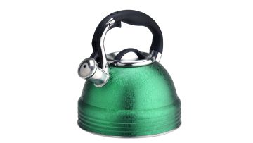 Black nylon handle forest green tea pot FH-335