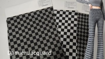 Fashion Hot-Selling Poly Rayon Spandex Stretch Diamond Lattice Jacquard Sweater Fabric for Clothing1