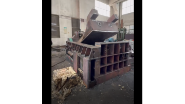 hydraulic metal baler compresses for scrap yards