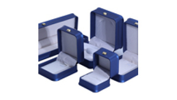 Hanhong custom logo packaging box crown design luxury PU leather set box blue bracelet necklace ring jewelry box1