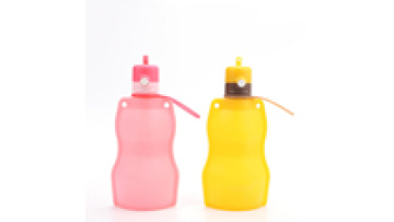 Bpa free food grade silicone collapsible foldable silicone sports water bag bottle1