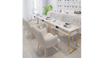 New models Modern style wholesale Free sample  tempering glass wireless charge furniture Manicure Beauty salon Nail table1