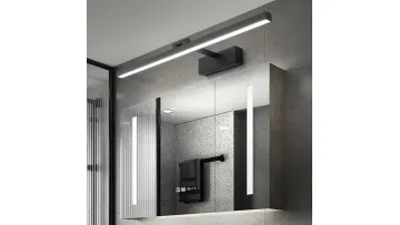 Sleek 600mm Black and White LED Bathroom Mirror Light1