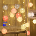 Garland Cotton Balls String Lights Battery USB 6CM 40 Cotton Ball Light Chain Fairy LED Holiday Lights Birthday Party Gifts