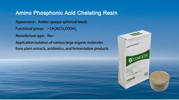 Amino phosphonic acid chelating resin