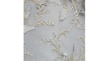 Mesh lace fabrics 5 yards african stones beaded french sequin tulle lace fabric 3d beaded lace fabric for party dresses1