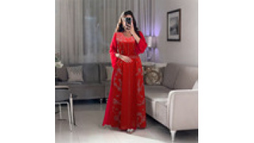 African Women Kaftan Abaya Muslim Dress Hot Rhinestone Saudi Arabia Dubai Abaya Bell Sleeves Loose Casual Dresses1