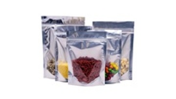Aluminum foil silver resealable ziplock doypack pouch Stand up pouch bag1